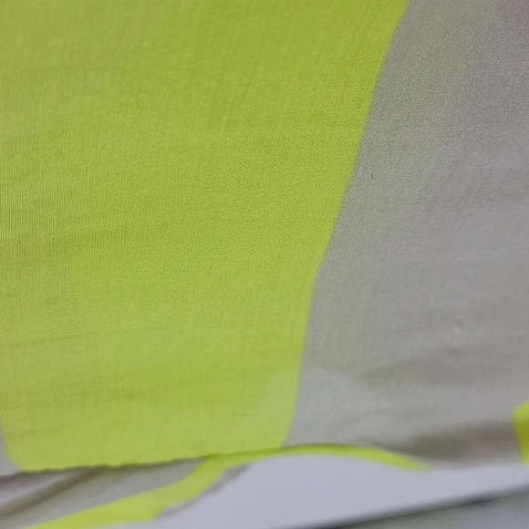 Gap Neon Chartreuse Yellow Green Striped Silk Sheer Tee Size S - Picture 4 of 6